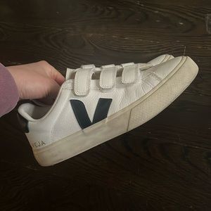 Veja Women's Cream Sneakers with Black Details